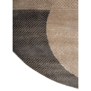 Tapis en laine et soie de bambou noué à la main Kavi Ivory, collection Chaos Theory - Esk-459, rectangulaire, patchwork, pour la maison, le salon, le couloir - Product Image 4