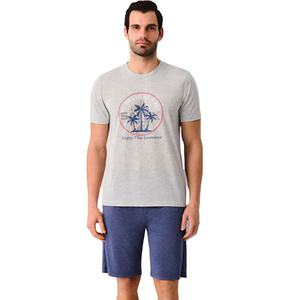 Conjunto de Camiseta y Pantalones Cortos Casuales de Verano para Hombre, Transpirable, de Dos Piezas, Manga Corta, 100% Algodón, Talla Personalizable - Product Image 1