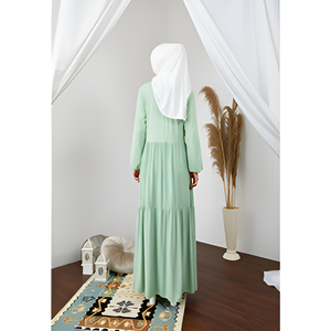 Ropa étnica Qanita de moda para mujer, vestido musulmán de manga larga de alta calidad, Material de poliéster suave cómodo y transpirable - Product Image 5