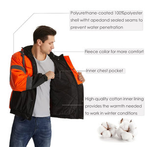 เสื้อแจ็กเก็ตทำงานสำหรับผู้ชายเสื้อแจ็กเก็ตสีสะท้อนแสงสำหรับผู้ชาย - Product Image 4