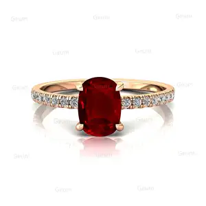 100% кольца из натурального рубинового драгоценного камня, 5 х7 мм