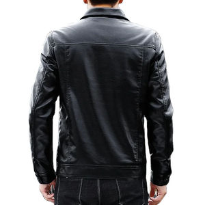 Chaqueta de Cuero Entallada de Moda para Hombre, Otoño Invierno 2025, Chaqueta Acolchada con Forro Polar Informal para Jóvenes, Chaqueta Abrigada con Revestimiento - Product Image 4