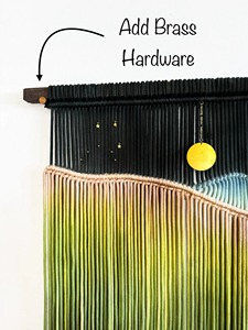 Décoration murale en macramé Ciel nocturne, réalisée avec des fibres douces pour un look céleste rêveur, idéale pour les chambres à coucher, les salons et les cadeaux - Product Image 2