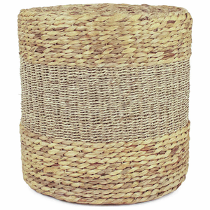 Pouf tissé jacinthe d'eau et jonc de mer Décoration de la maison Matériaux naturels Écologique Fabriqué au Vietnam Vente en gros durable - Product Image 2
