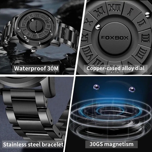 Nouvelles montres LIGE 2023 pour hommes, montre squelette à force magnétique avec aiguille défilante noire, boîtier en <span class=keywords><strong>acier</strong></span> 42 mm, concept cadran <span class=keywords><strong>horloge</strong></span> - Product Image 4