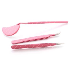 Espejo de maquillaje de aumento grande de acero inoxidable con mango largo Punta puntiaguda Herramientas de control de pestañas para pestañas de volumen - Product Image 5