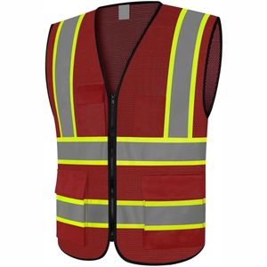 Gilet de sécurité réfléchissant pour hommes femmes 6 poches gilet de travail de construction haute visibilité - Product Image 3