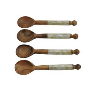 Juego de cuchara para comer unida de resina y madera de Acacia Natural hecha a mano de diseño moderno único, artículo de artesanía de buena calidad, cuchara pequeña - Product Image 4