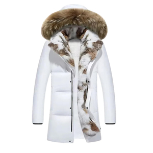 Parka d'hiver pour homme 2025 à capuche en fourrure longue, épaisse et chaude, manteau en duvet, vêtements de plein air, streetwear, personnalisé, imperméable et chaud - Product Image 3