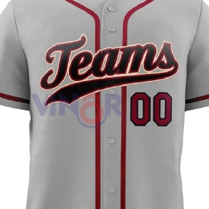Maillot de baseball 100% polyester en taille adulte, maillot personnalisé, couleur unie, uniforme de baseball pour équipe sportive, service OEM - Product Image 6
