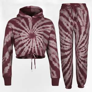 Conjunto Deportivo de Dos Piezas para Mujer, Sudadera Larga con Capucha y Pantalones Jogger de Felpa Gruesa, Ropa Deportiva Informal Sólida para Otoño, Soporte OEM - Product Image 4