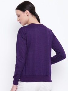 Color púrpura Nueva moda informal de invierno Slim Fit Camisa con logotipo de diseño personalizado Venta al por mayor Sudadera de mujer de calidad premium - Product Image 3