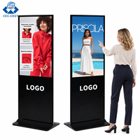 Écran publicitaire ZDHQ élégant à cadre fin, sur pied, pour affiches vidéo multimédias dans les halls d'hôtel