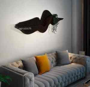 Étagère murale en bois design de maison contemporaine Art déco élégant Artisanat en bois suspendu paramétrique unique pour les célébrations d'anniversaire - Product Image 5