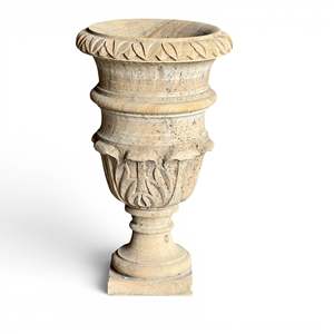 Handcrafted <b>Stone</b> Decorative Urn-as a Stylish Floor Vase - Product Image 2