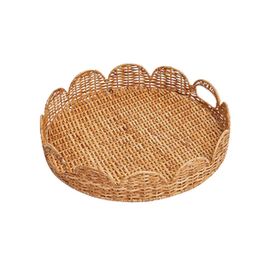 Eco-Friendly Handmade Vietnamese WOVEN RATTAN FOOD <b>TRAY</b> Stylish Food and Fruit Presentation at Factory Price Customization - Product Image 1