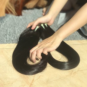 Vietnamien chinois usine directe vierge Remy Extensions de cheveux de haute qualité couleur naturelle cheveux raides tissage Machine Double - Product Image 2