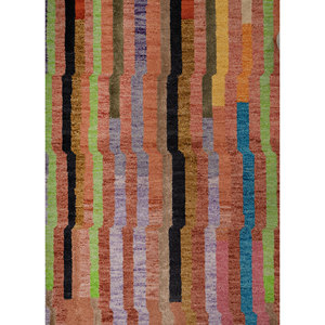 Manchaha Abstract Pattern Hand Knotted Wool & Bamboo Silk Rug Pink & Purple for Home Use-Les-1518 - Product Image 3