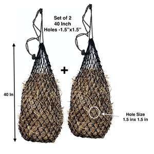 Filet à foin à alimentation lente fabriqué en usine à prix avantageux, sacs à foin pour chevaux avec de petits trous à prix de gros - Product Image 2
