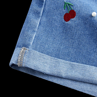 Çok Satan Yüksek Kaliteli Kadın Yüksek Bel Denim Şortlar Nefes Alabilen Nem Emici Hızlı Kuruyan Kanvas Kumaş Açık Renk