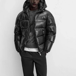 Men's Winter Cotton Jacket Solid Color Warm High-End Cotton <b>Coat</b> Casual Sporty Hooded <b>Coat</b> Loose Fit Comfortable Cold Proof - Product Image 5