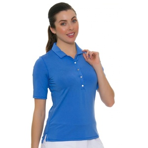 Impression de logo personnalisé 92% polyester 8% spandex extensible dans les quatre sens vêtements de golf de sport chemise de golf pour femmes - Product Image 5