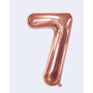 Ballon de fête en forme de chiffre 7, rose doré, 80 cm, décoration de fête - Product Image 1
