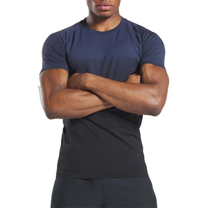 Camiseta deportiva personalizada sin costuras para hombre, camisa de algodón y poliéster de color degradado para gimnasio y fitness, venta al por mayor con servicio OEM/ODM - Product Image 5