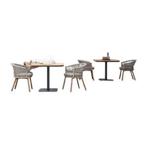 Saxo Dining <b>Chair</b> Lum Weaving Solid Teak <b>Wood</b> Aluminium Feet Durable Outdoor Patio Villa Park Use Modern Minimalist Design - Product Image 5