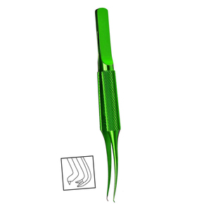 Fórceps corneales de Colibri con revestimiento verde de alta calidad Manual 0,12mm 1x2 dientes instrumentos quirúrgicos oculares con plataforma de atado - Product Image 5
