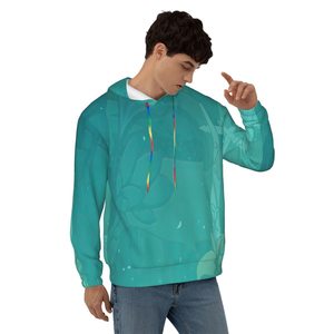 Sudadera con capucha unisex de algodón de peso pesado logotipo impreso en 3D diseño de gran tamaño transpirable con cuello con capucha logotipo personalizable para hombres - Product Image 3