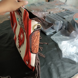 Luxury Design Western Style Fringe <b>Saddle</b> Blanket Concho Crossbody <b>Bag</b> Cowhide Leather Tote <b>Bag</b> Manufacturer Ready to Ship - Product Image 4