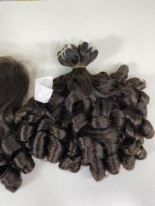 100% Extensions de cheveux vietnamiens Remy bouncy Curl lâche profonde vague naturelle trame couleur marron pour les femmes noires - Product Image 4