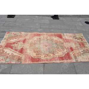 Alfombra Kilim de lana Oriental rojo Beige 3,2X7,3 pies alfombras rectangulares de área grande turca respaldo de látex 10Mm 3 Patchwork para habitación de pasillo - Product Image 3