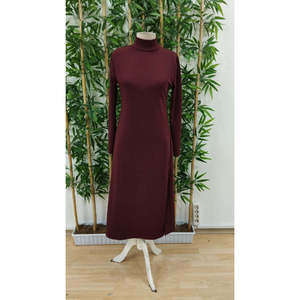 Vestido midi de crepé con cuello alto y abertura profunda en la manga larga para mujer de Jane's, para uso casual y de noche - Product Image 4