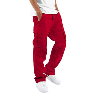 <b>Men's</b> Multi-Pocket Cargo Pants <b>Overalls</b> 100% Cotton Breathable Drawstring Closure High Street Style-Stylish Comfortable Low - Product Image 1