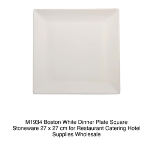 Assiette carrée en grès blanc M1934 Boston 27 x 27 cm pour la restauration, les hôtels et la vente en gros - Product Image 2