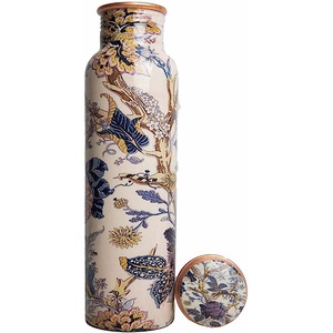 ขวดน้ำทำจากทองแดงทาสีด้วยมืออุปกรณ์เสริมใน2023ขวดน้ำดื่มขวดปิกนิกเพื่อนสิ่งแวดล้อม - Product Image 5