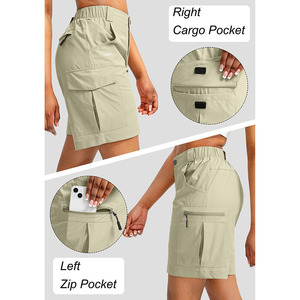 กางเกงขาสั้นระบายอากาศสีทึบสำหรับผู้หญิงแห้งเร็วแฟชั่นลำลองแบบกำหนดเองสำหรับฤดูร้อนแบบคลาสสิก - Product Image 3