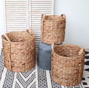 King Craft Viet Woven Storage <b>Basket</b> Manufacturer Laundry <b>Hamper</b> <b>Basket</b> Home Organizer Water Hyacinth <b>Basket</b> - Product Image 1