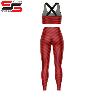Wholesale Women's 2 Piece Workout Set - High Waist <b>Leggings</b> and <b>Crop</b> Top Yoga Set - Product Image 2