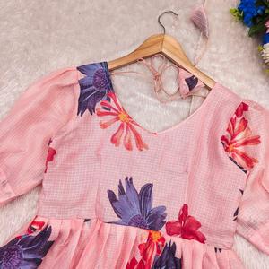 Mujeres vintage floral azul sexy Delgado señoras de manga larga Maxi chaleco vestidos florales - Product Image 6