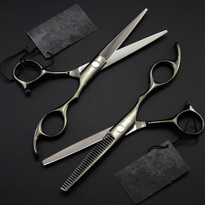 Tijeras de afeitar de peluquero profesional 6 "5,5 pulgadas tijeras de adelgazamiento de peluquería de acero inoxidable corte para hombres - Product Image 4