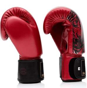 ถุงมือชกมวยสีแดงคุณภาพสูง ลายดอกไม้ สำหรับฝึกซ้อมและต่อยมวย - Product Image 4