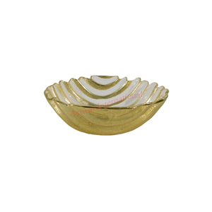 Mid Century Modern Design Polished Brass and <b>White</b> Metal Flower Bowl Eco-Friendly Customizable <b>Kitchen</b> <b>Accessories</b> - Product Image 1
