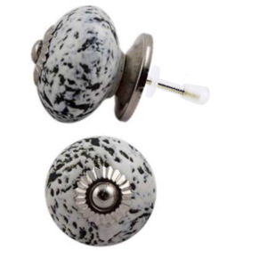 Etched Distressed Ceramic Silver Hardware Drawer <b>Door</b> Cabinet Handle Pulls Furniture knobs and Handles - Product Image 2
