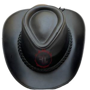 Bandas para el sudor en relieve Sombreros de vaquero Grano de vaquero Sombrero de cuero de Safari aplastable Estilo occidental Sombrero de lujo unisex australiano - Product Image 1