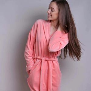 Thicken Flannel <b>Long</b> Robe Nightwear Printed Shawl Collar Bathrobes <b>Women</b> Autumn <b>Winter</b> Coral Fleece Bathrobe - Product Image 4