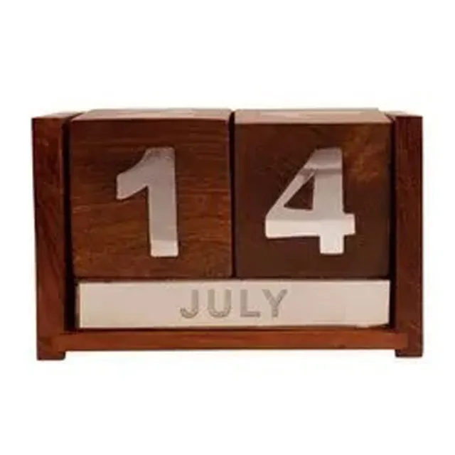 Calendario de madera con impresión personalizada, decoraciones de madera con diseño a la moda de Navidad, nuevo calendario de mesa personalizado