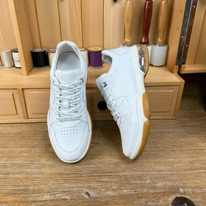 Men's for Leather Upper Casual Sports Shoes White Sneakers Lace-Up Closure Cushioning Rubber <b>Sole</b> Toe All Seasons Custom - Product Image 6